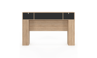 Tête de lit Léo bois et noire avec rangements 165 cm
