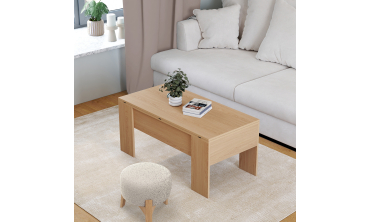 Table basse Albane avec plateau relevable et dépliant
