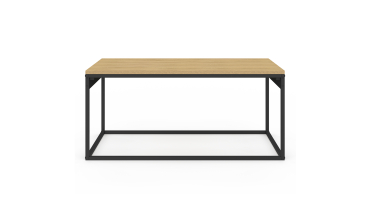 Table basse Memphis avec plateau relevable bois et pieds noirs L90cm