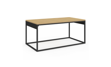 Table basse Memphis avec plateau relevable bois et pieds noirs L90cm