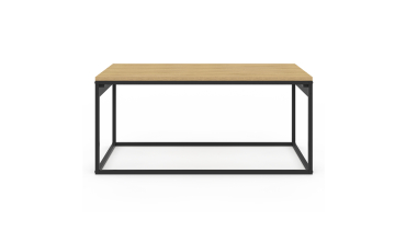 Table basse Memphis avec plateau relevable bois et pieds noirs L90cm