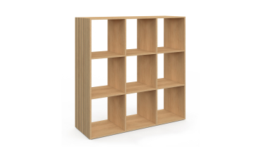 Meuble de rangement cube Faustine 9 case effet lattes