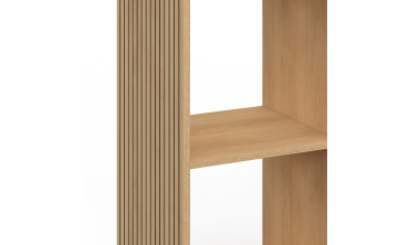 Meuble de rangement cube Faustine 9 case effet lattes