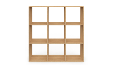 Meuble de rangement cube Faustine 9 case effet lattes