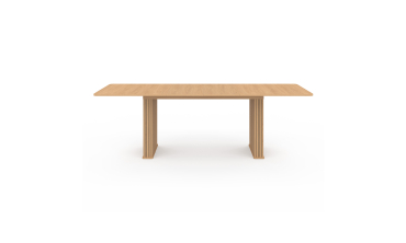 Table repas extensible Faustine 160-240cm bois pieds effet tasseaux