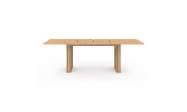 Table repas extensible Faustine 160-240cm bois pieds effet tasseaux