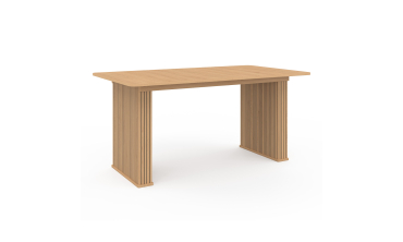 Table repas extensible Faustine 160-240cm bois pieds effet tasseaux