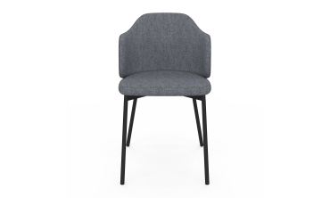 Chaises Tory assise en tissu gris foncé et pieds métal - lot de 4