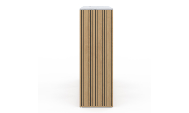 Meuble de rangement cube Marceau 9 case effet lattes et marbre