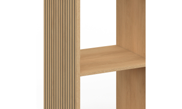 Meuble de rangement cube Faustine 6 case effet lattes