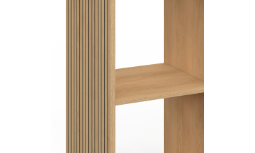 Meuble de rangement cube Faustine 6 case effet lattes