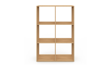 Meuble de rangement cube Faustine 6 case effet lattes