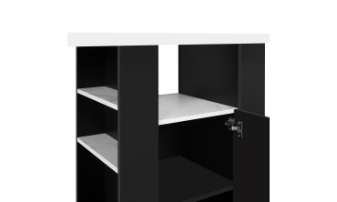 Ilot central de cuisine Théo L110cm effet marbre et noir