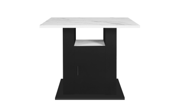 Ilot central de cuisine Théo L110cm effet marbre et noir
