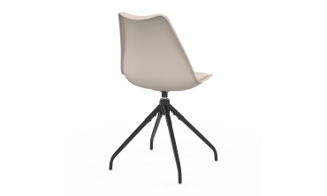 Chaises Nordia assise pivotante beige pieds métal - lot de 6