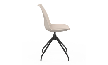 Chaises Nordia assise pivotante beige pieds métal - lot de 6