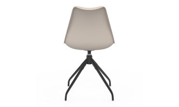 Chaises Nordia assise pivotante beige pieds métal - lot de 6