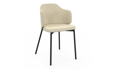 Chaises Tonya assise en velours crème et pieds métal - lot de 4