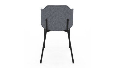Chaises Tory assise en tissu gris foncé et pieds métal - lot de 2