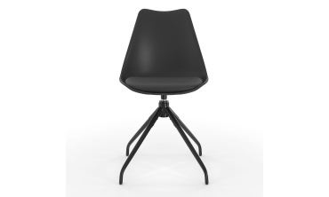Chaises Nordia assise pivotante noire pieds métal - lot de 4