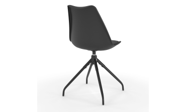 Chaises Nordia assise pivotante noire pieds métal - lot de 4
