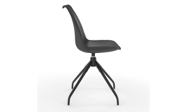 Chaises Nordia assise pivotante noire pieds métal - lot de 4