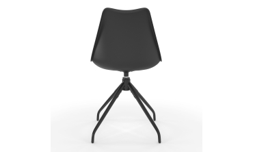 Chaises Nordia assise pivotante noire pieds métal - lot de 4