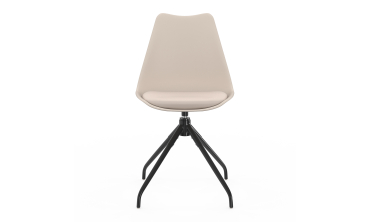 Chaises Nordia assise pivotante beige pieds métal - lot de 4