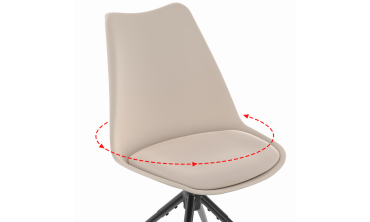 Chaises Nordia assise pivotante beige pieds métal - lot de 4
