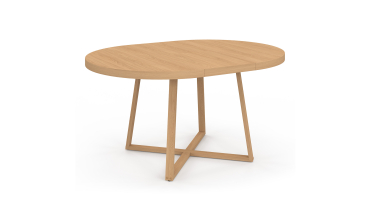 Table repas Sana plateau extensible 110-150 rond et pieds bois