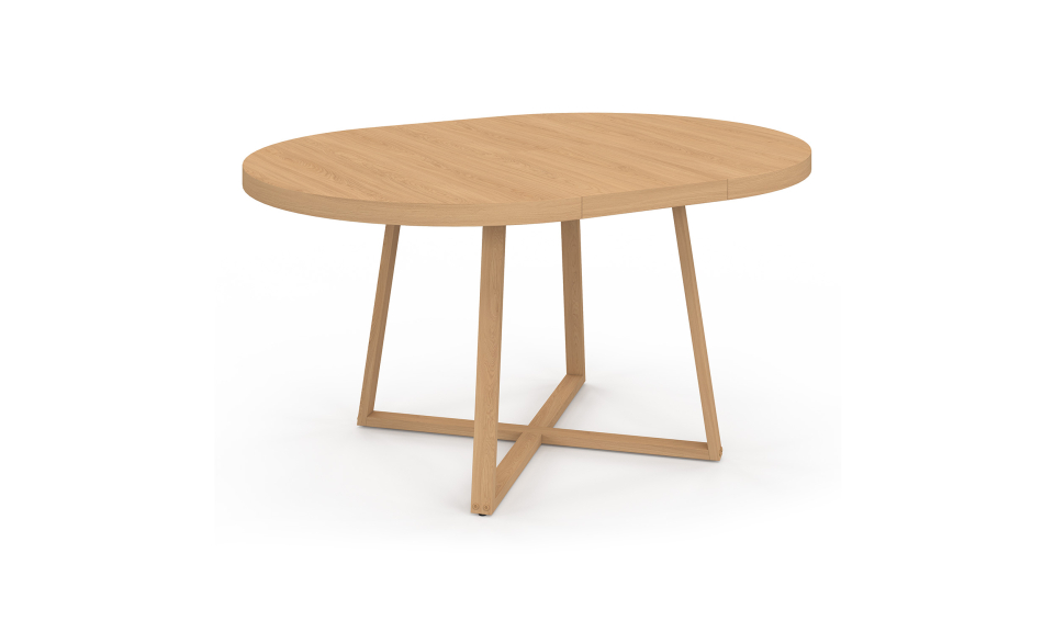 Table repas Sana plateau extensible 110-150 rond et pieds bois Table repas Sana plateau extensible 110-150 rond et pieds bois