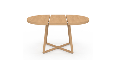 Table repas Sana plateau extensible 110-150 rond et pieds bois