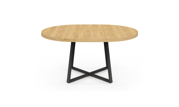 Table repas Sana plateau extensible 110-150 rond et pieds métal