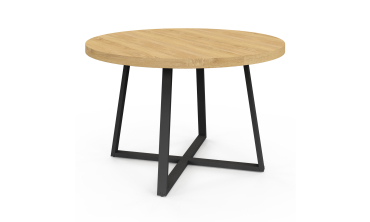 Table repas Sana plateau extensible 110-150 rond et pieds métal