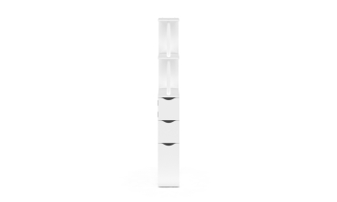 Colonne pour salle de bain blanche avec étagères + 3 portes blanches 136cm
