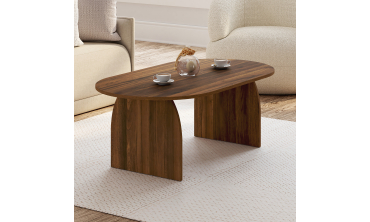 Table basse Japandi effet noyer