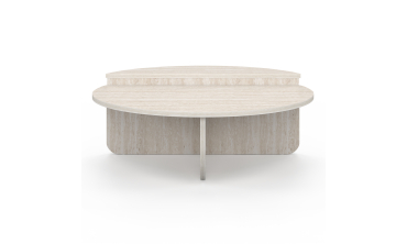 Tables basses rondes asymétriques effet travertin