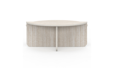 Tables basses rondes asymétriques effet travertin