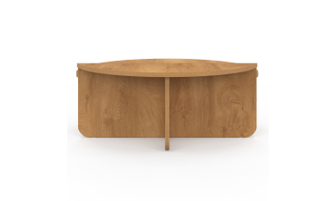Tables basses rondes asymétriques effet bois