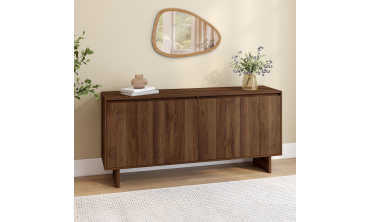 Buffet Yumi 4 portes effet noyer L160cm