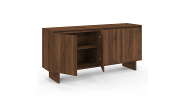 Buffet Yumi 4 portes effet noyer L160cm
