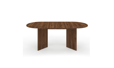 Table repas Gabin plateau extensible 160-200cm effet noyer et pieds design