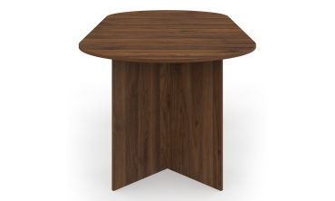 Table repas Gabin plateau extensible 160-200cm effet noyer et pieds design