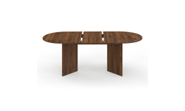 Table repas Gabin plateau extensible 160-200cm effet noyer et pieds design