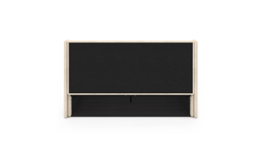 Lit coffre Lucia en velours beige avec sommier et tête de lit 140x190cm