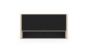 Lit coffre Lucia en velours beige avec sommier et tête de lit 160x200cm