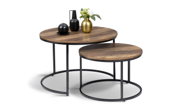 Table basses rondes gigognes Eliza - lot de 2