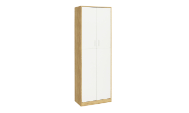 Armoire Marius 2 portes effet hêtre et blanc