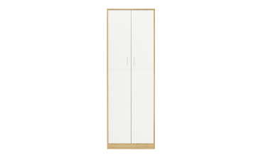 Armoire Marius 2 portes effet hêtre et blanc