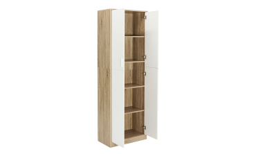 Armoire Marius 2 portes effet hêtre et blanc